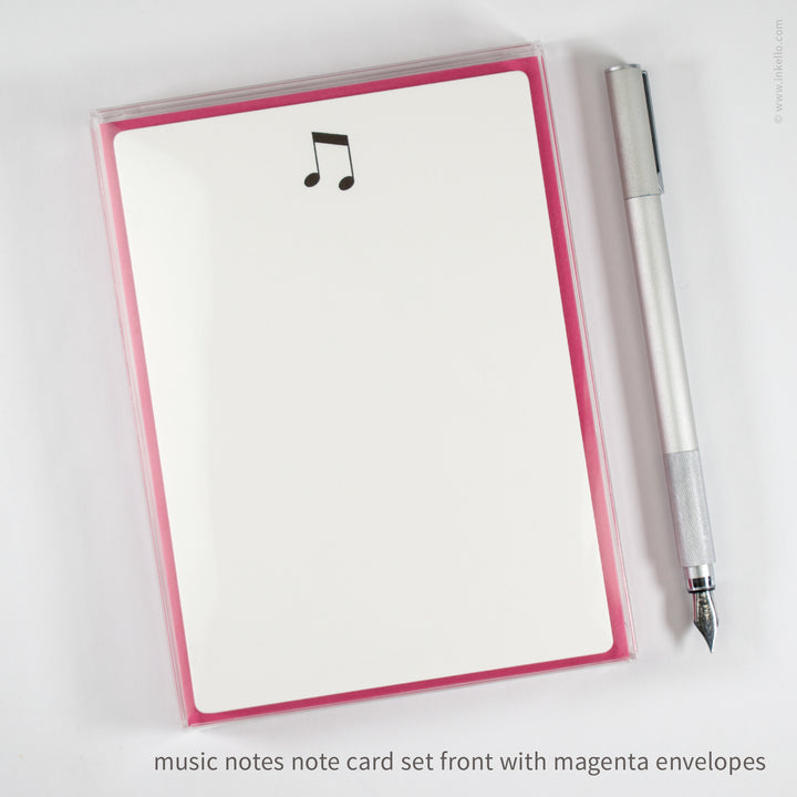 Flat Note Card Set with Music Notes (