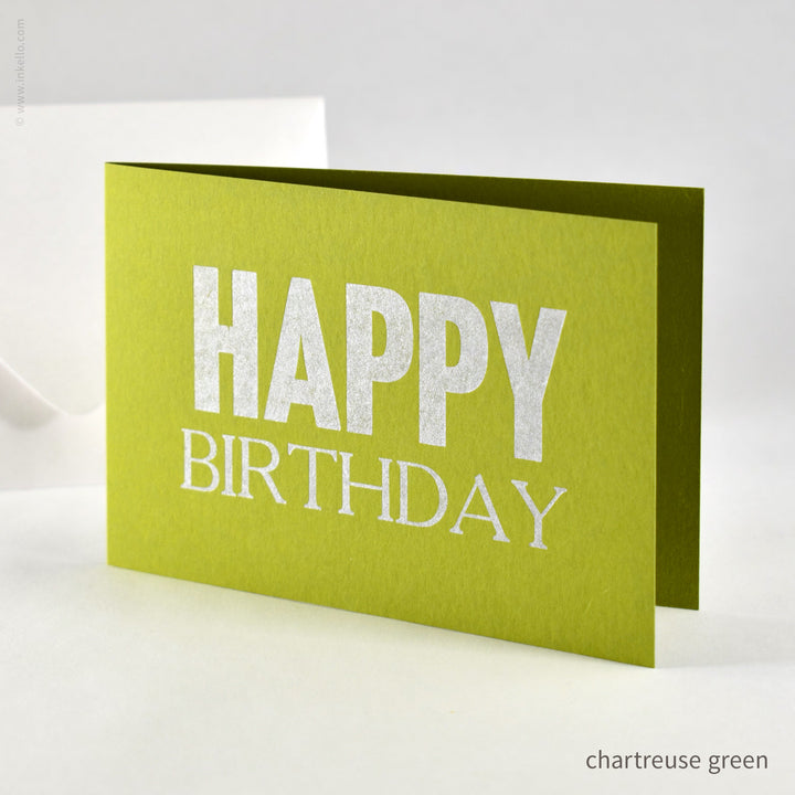 Happy Birthday Card with Silver Type (