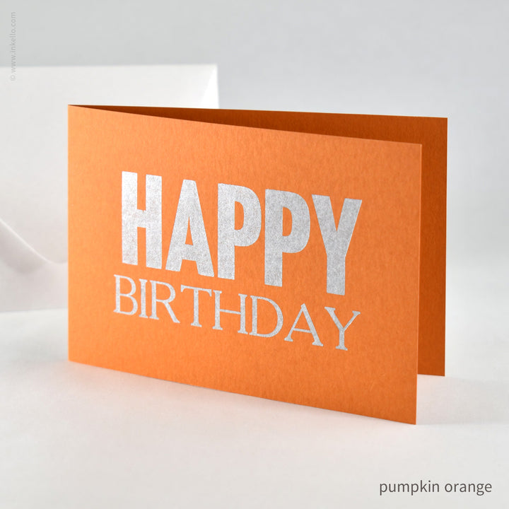 Happy Birthday Card with Silver Type (