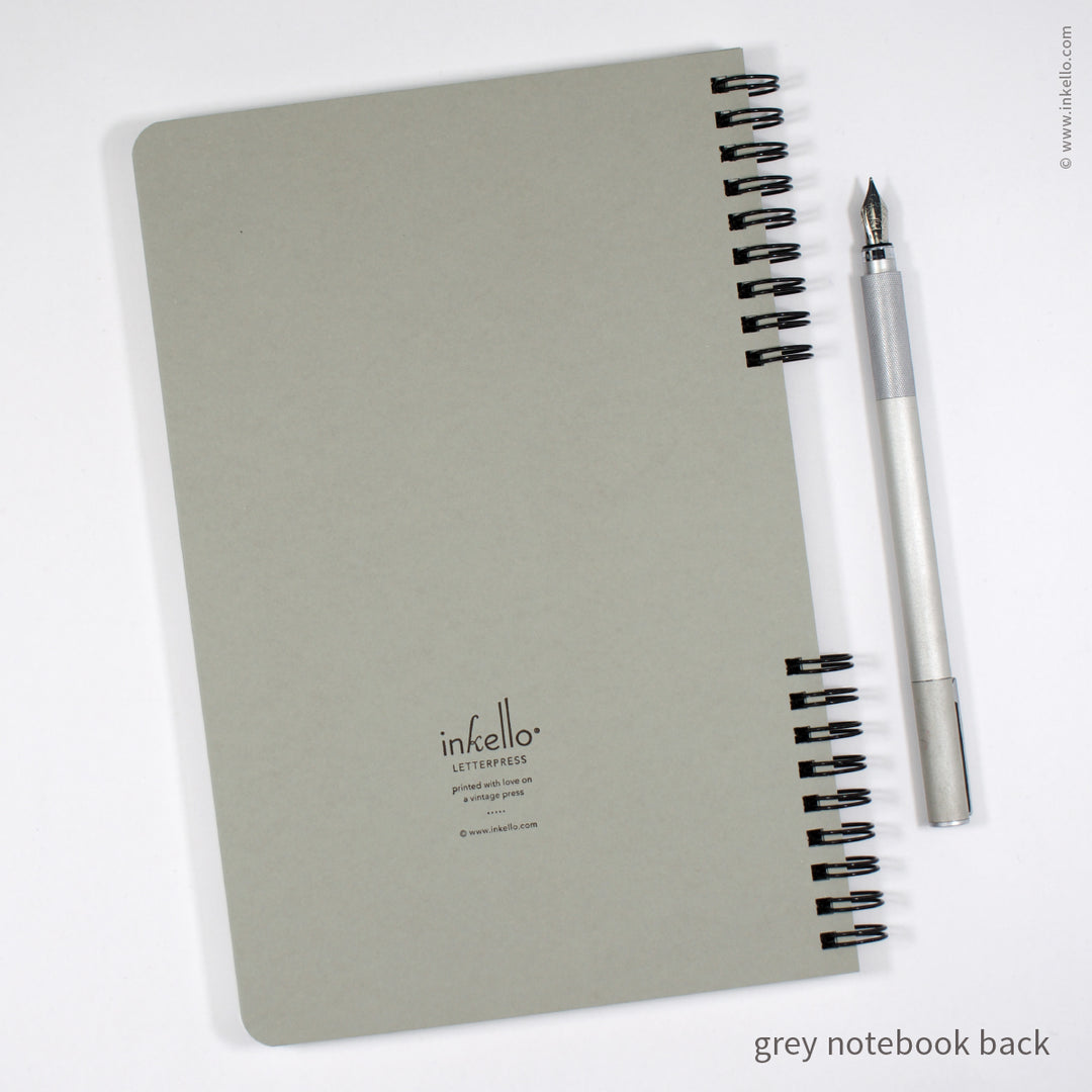 Big Burst Spiral Notebook with Grey Cover and Black Ink (