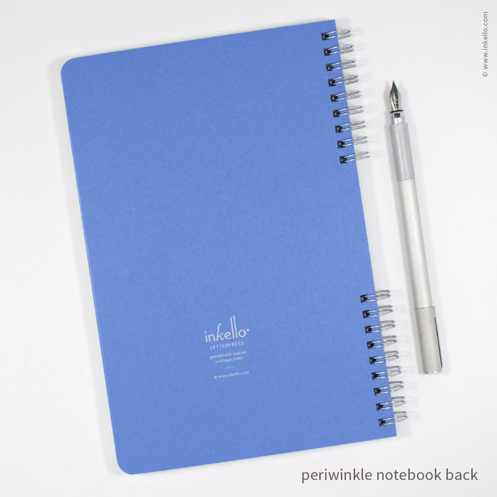 Big Burst Spiral Notebook with Periwinkle Cover and Silver Ink (