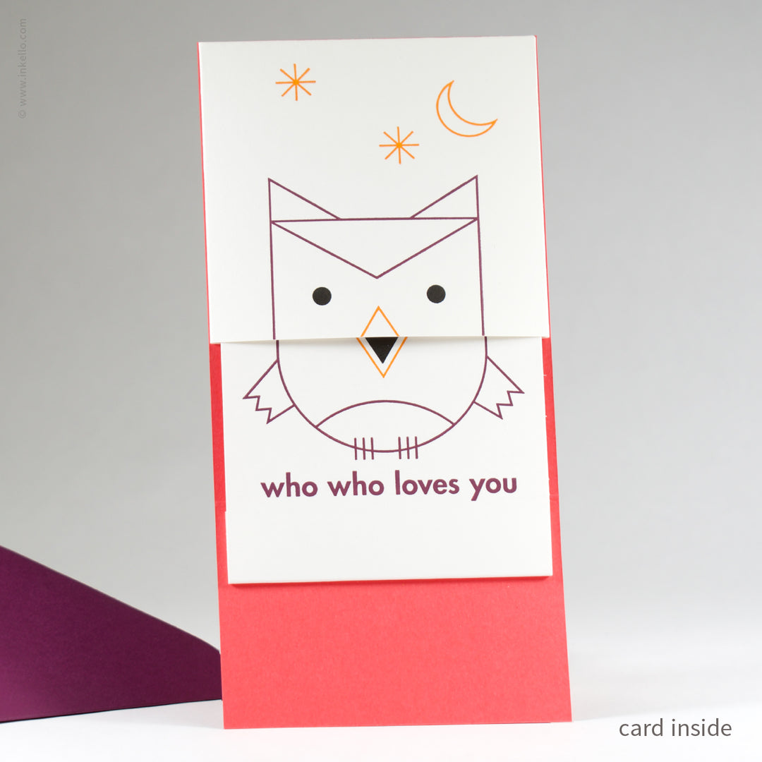 Owl Who Who Loves You Peek-a-Boo Card (