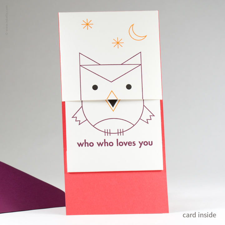Owl Who Who Loves You Peek-a-Boo Card (