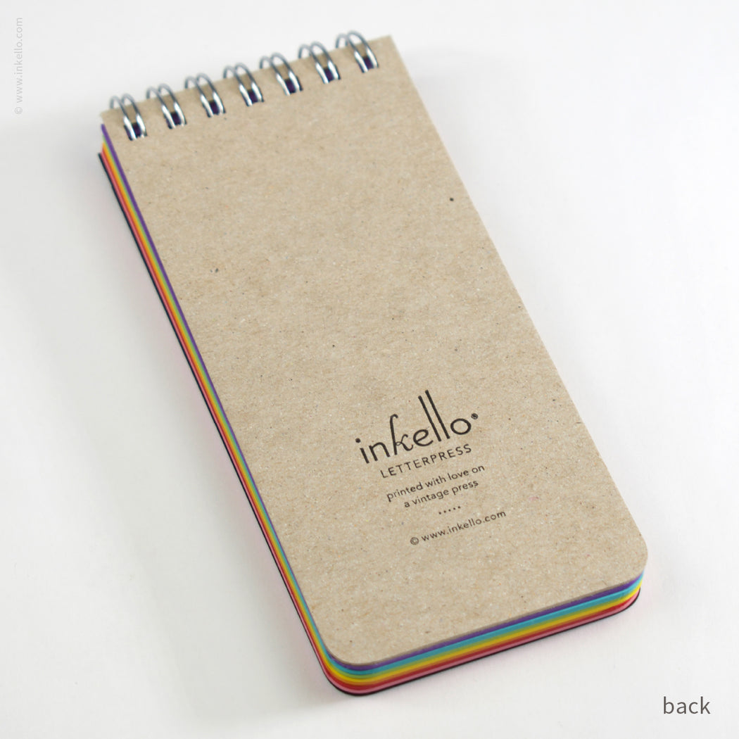 Small Black Spiral Notepad With Bursts + Rainbow Pages (#508) — Inkello ...