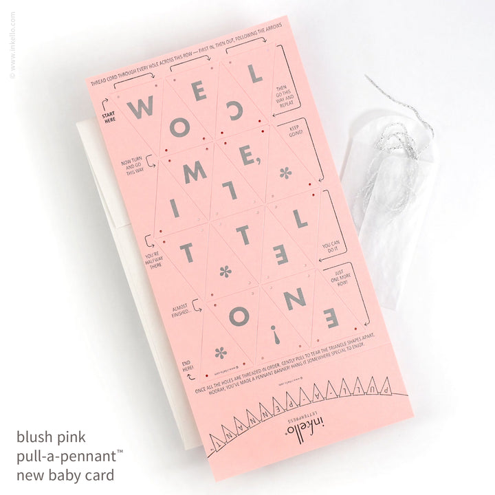 Welcome, Little One Pull-A-Pennant™ Greeting Card (