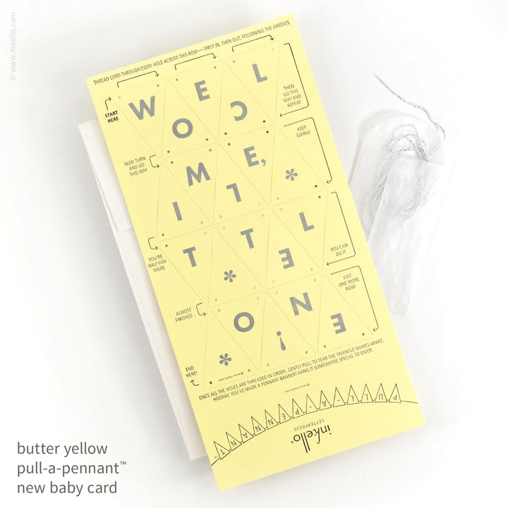 Welcome, Little One Pull-A-Pennant™ Greeting Card (
