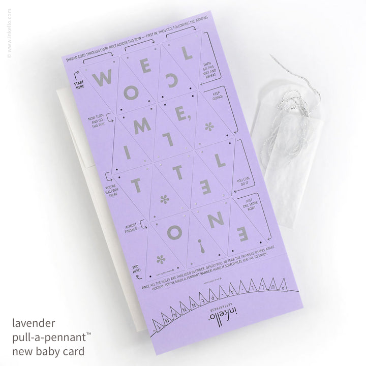 Welcome, Little One Pull-A-Pennant™ Greeting Card (