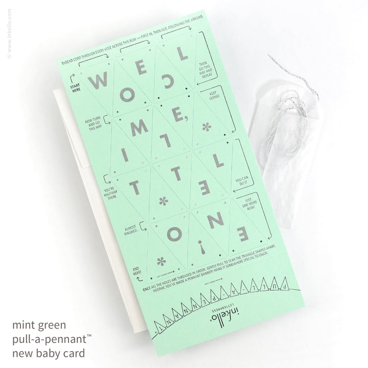 Welcome, Little One Pull-A-Pennant™ Greeting Card (