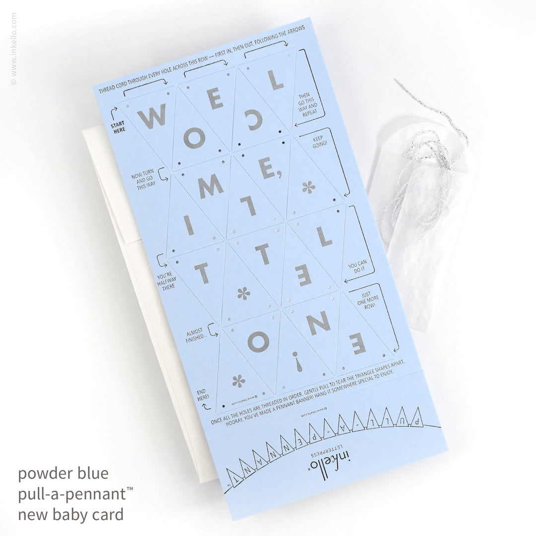 Welcome, Little One Pull-A-Pennant™ Greeting Card (