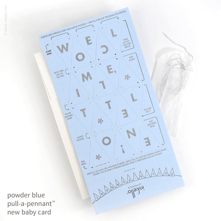Welcome, Little One Pull-A-Pennant™ Greeting Card (