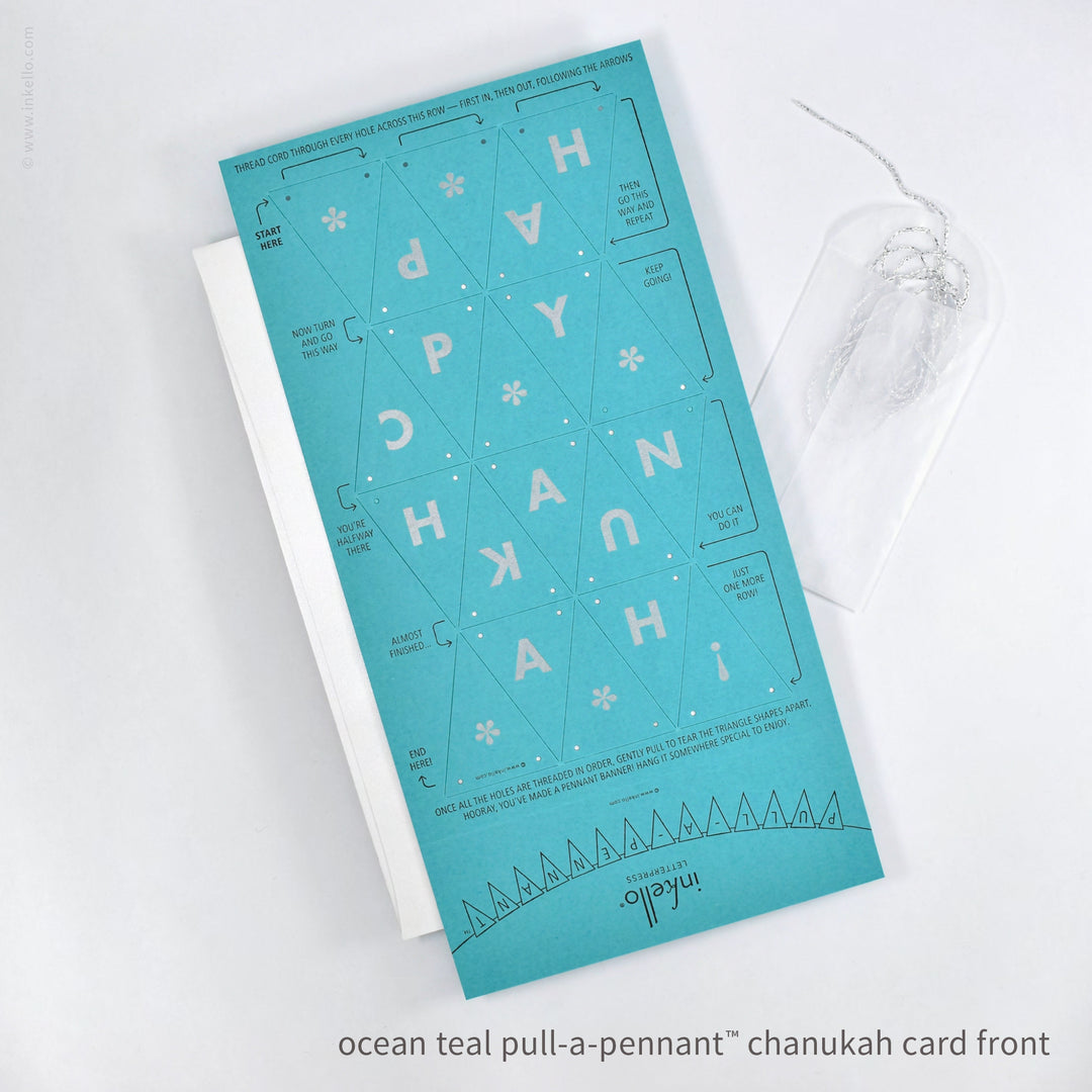 Happy Chanukah Pull-A-Pennant™ Greeting Card (