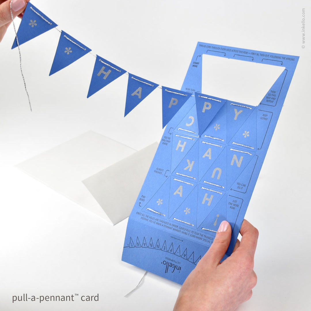 Happy Chanukah Pull-A-Pennant™ Greeting Card (
