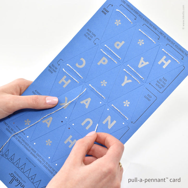 Happy Chanukah Pull-A-Pennant™ Greeting Card (