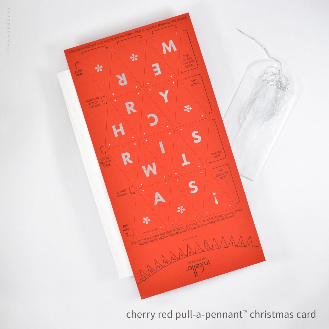 Merry Christmas Pull-A-Pennant™ Greeting Card (