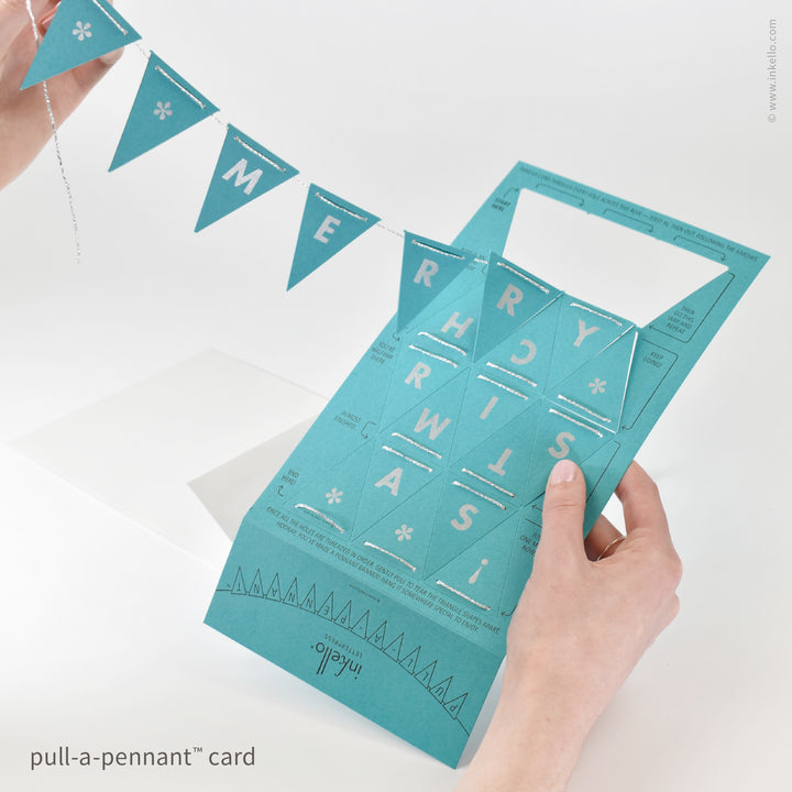 Merry Christmas Pull-A-Pennant™ Greeting Card (