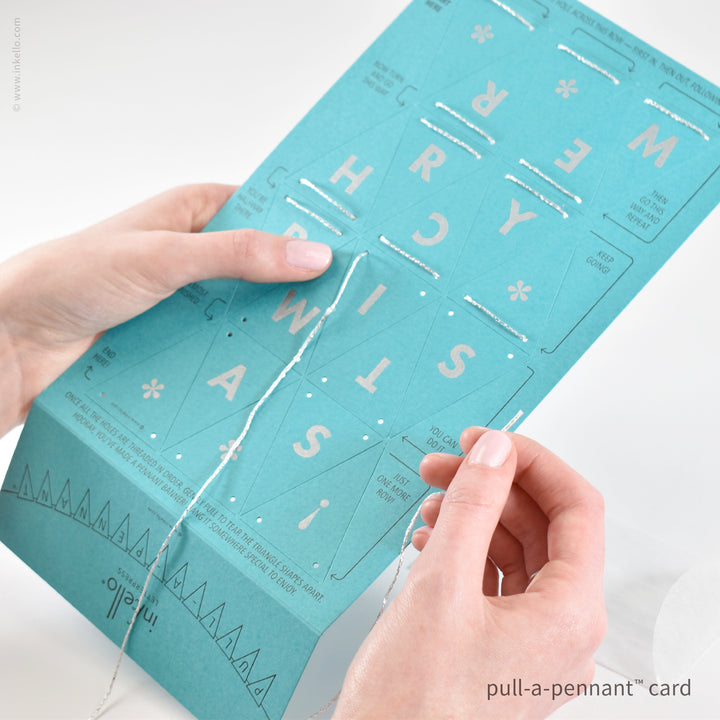 Merry Christmas Pull-A-Pennant™ Greeting Card (