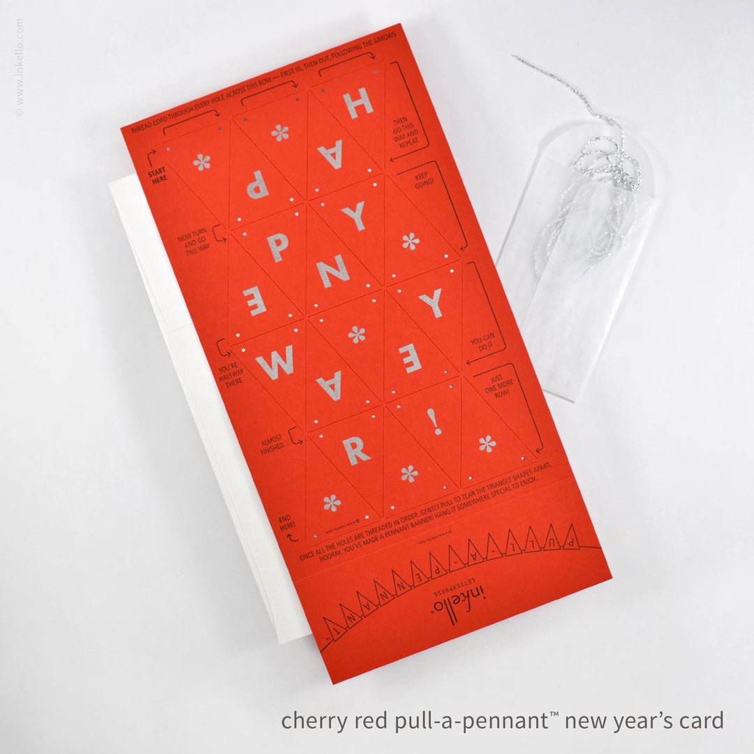 Happy New Year Pull-A-Pennant™ Greeting Card (