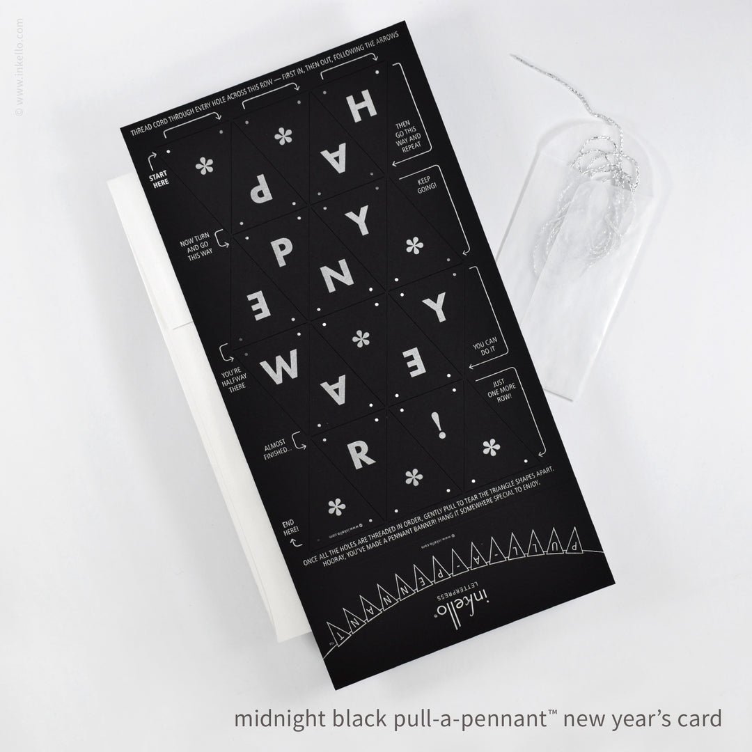 Happy New Year Pull-A-Pennant™ Greeting Card (