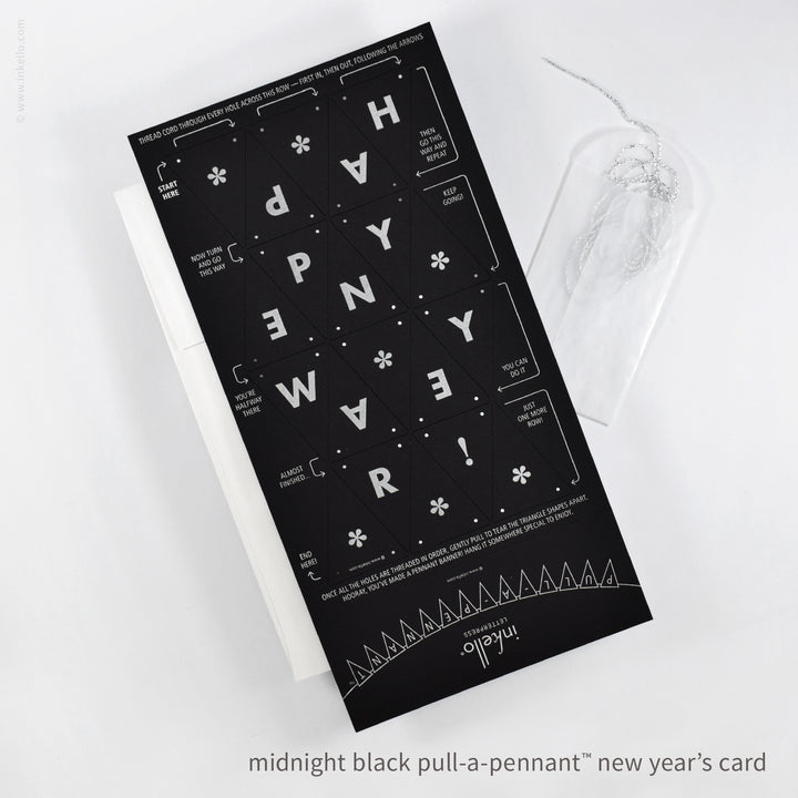 Happy New Year Pull-A-Pennant™ Greeting Card (