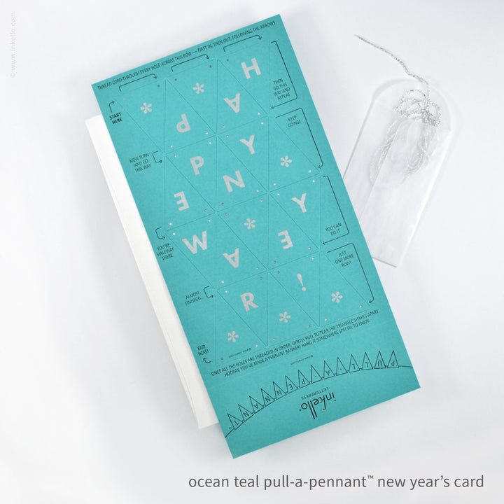 Happy New Year Pull-A-Pennant™ Greeting Card (