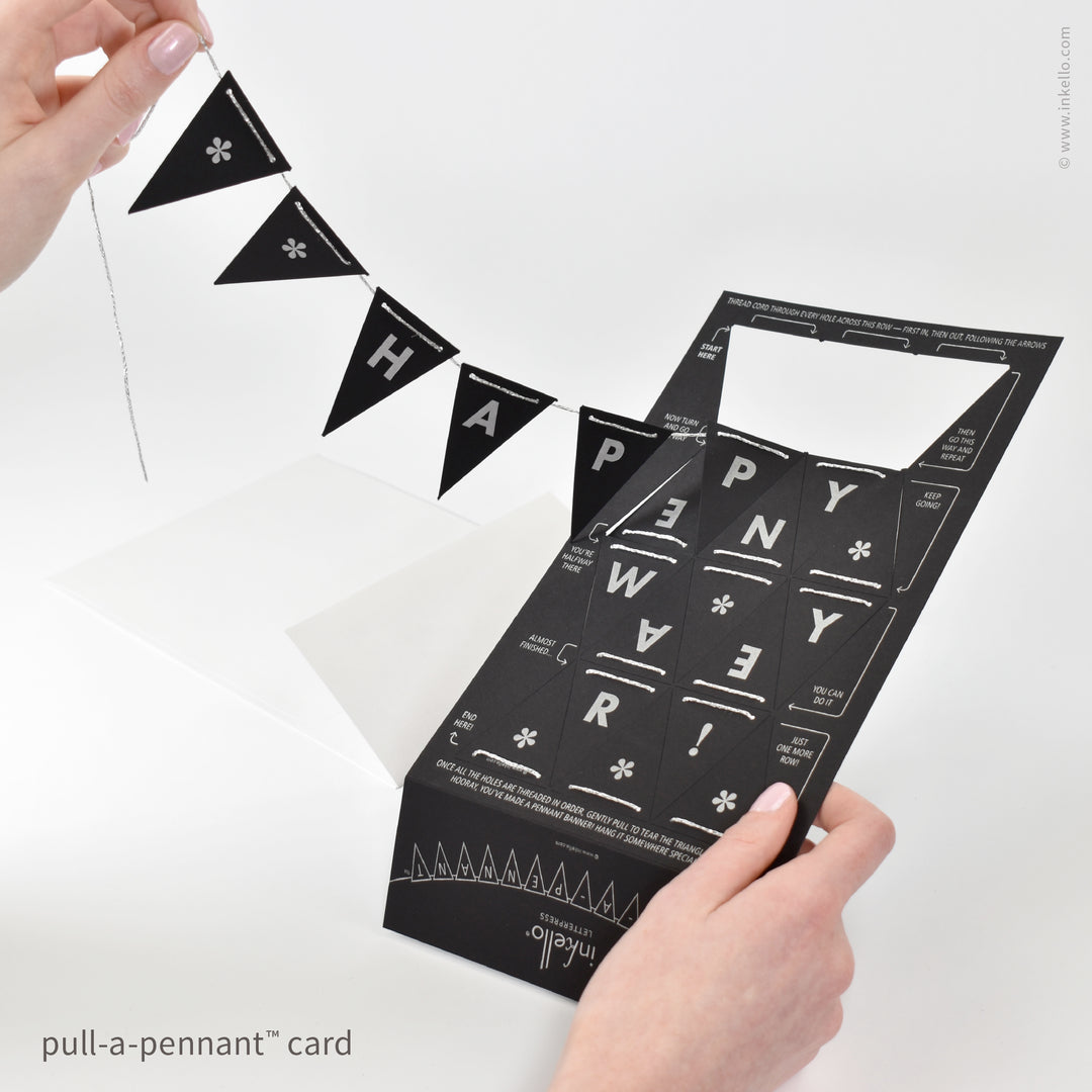 Happy New Year Pull-A-Pennant™ Greeting Card (