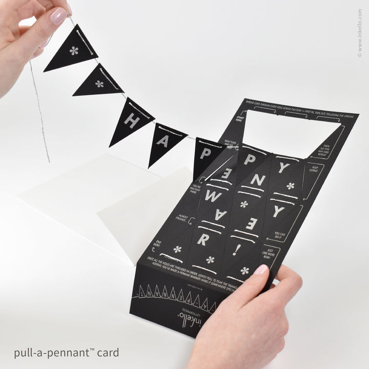 Happy New Year Pull-A-Pennant™ Greeting Card (