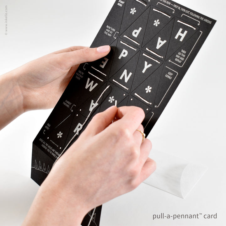 Happy New Year Pull-A-Pennant™ Greeting Card (