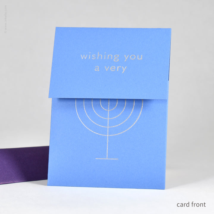 Happy Chanukah Menorah Peek-a-Boo Card (