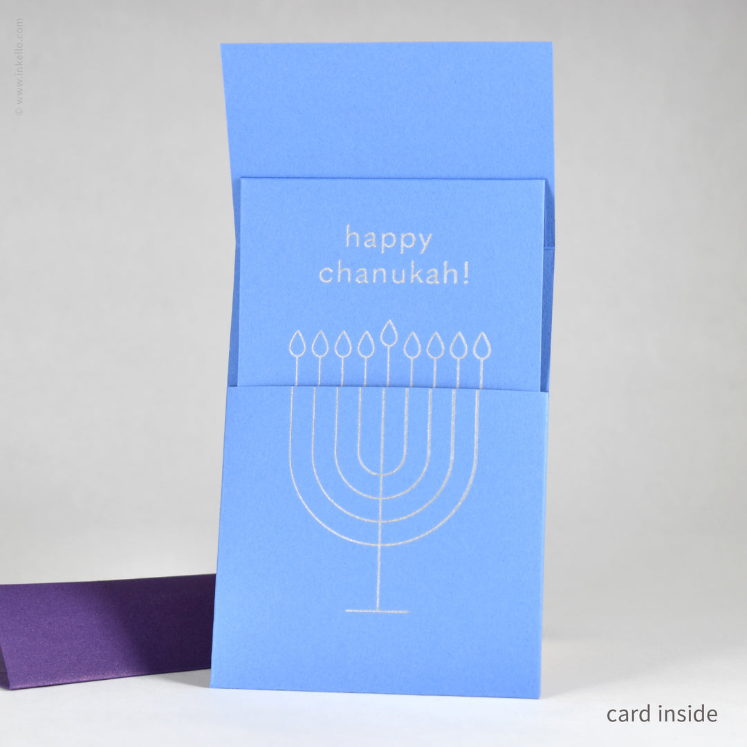 Happy Chanukah Menorah Peek-a-Boo Card (