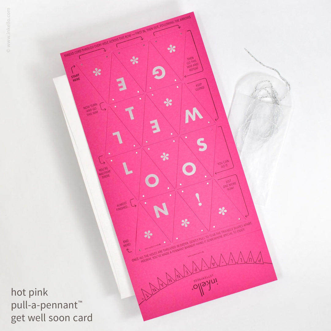 Get Well Soon Pull-A-Pennant™ Greeting Card (