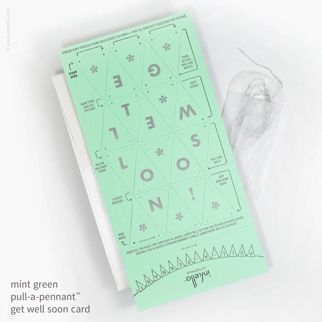 Get Well Soon Pull-A-Pennant™ Greeting Card (