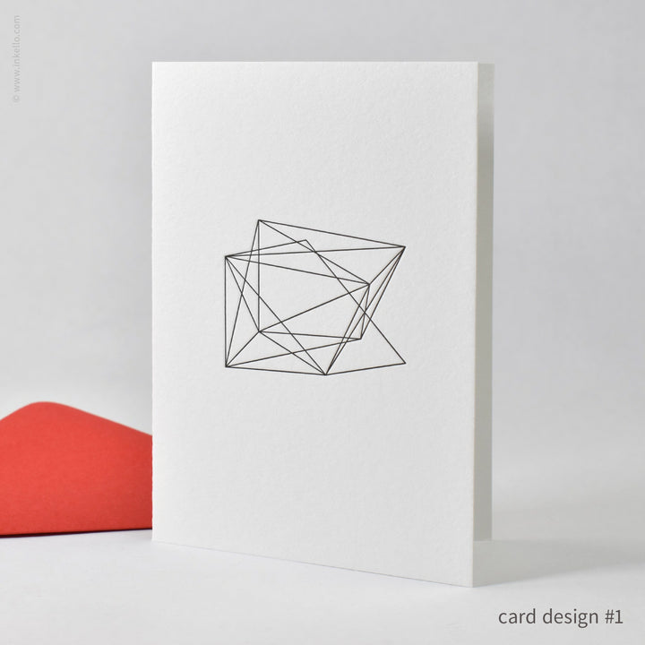 Crushed Wireframe Cube Note Card Set (