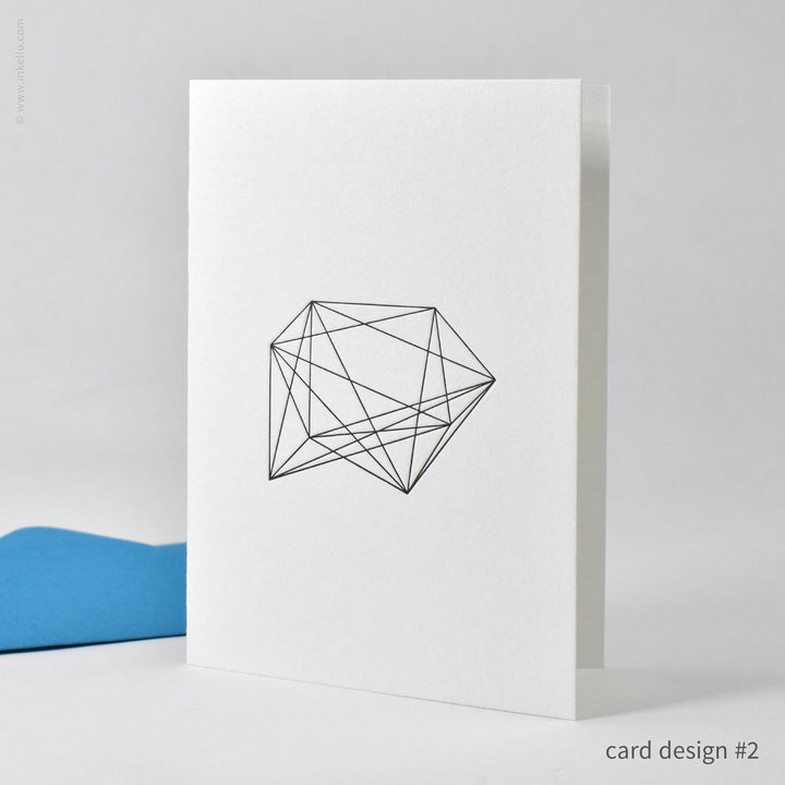 Crushed Wireframe Cube Note Card Set (