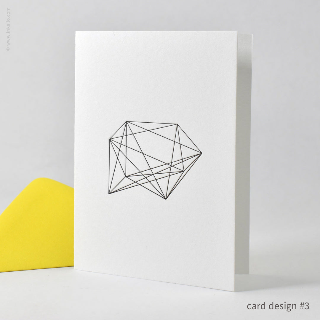 Crushed Wireframe Cube Note Card Set (