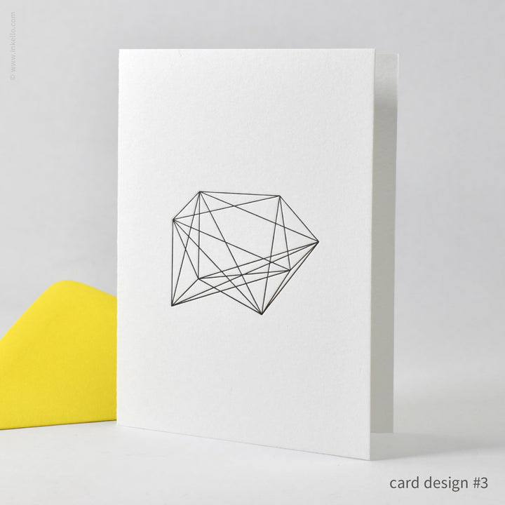 Crushed Wireframe Cube Note Card Set (