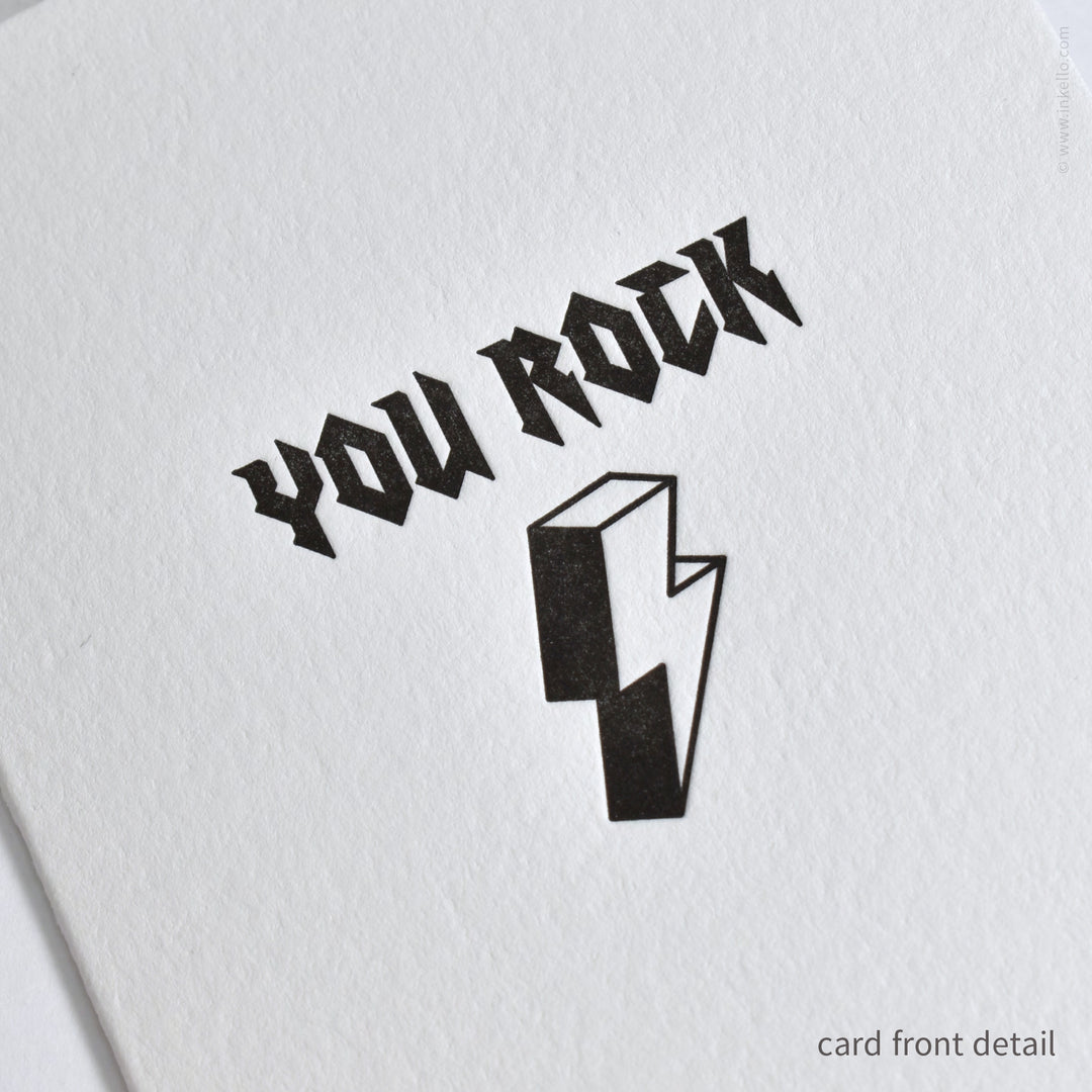 You Rock Lightning Bolt Card (