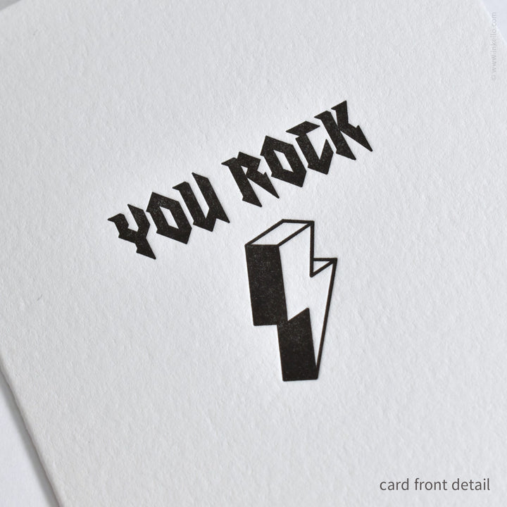 You Rock Lightning Bolt Card (