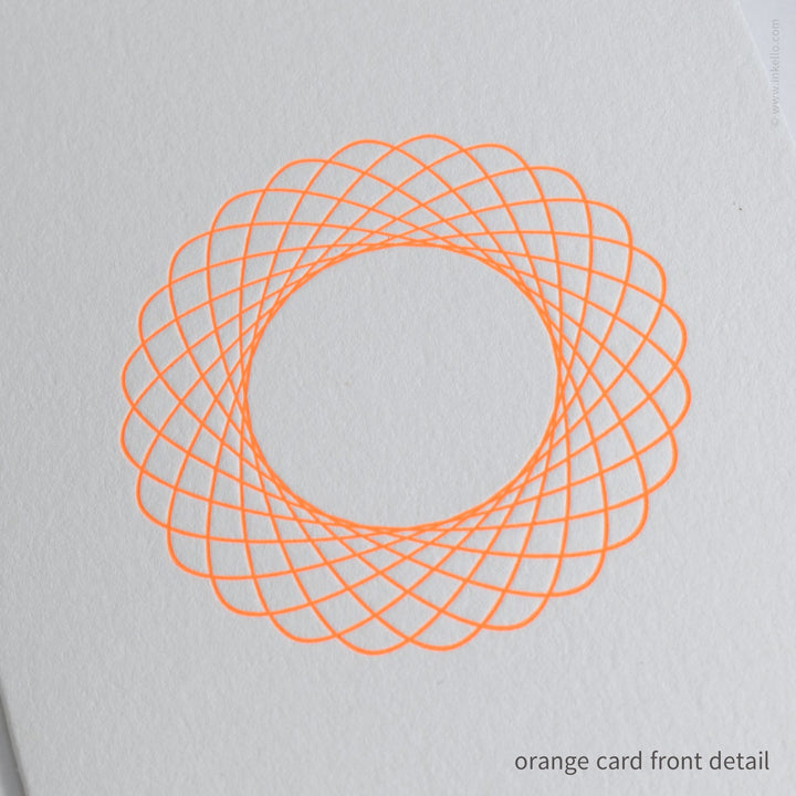 Fluorescent Hypotrochoid Note Card Card Set (