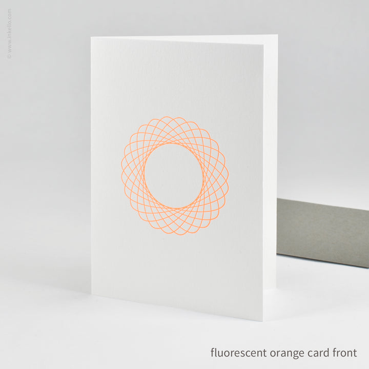 Fluorescent Hypotrochoid Note Card Card Set (