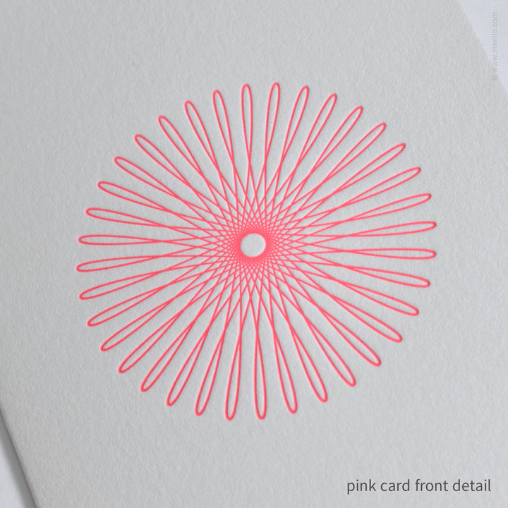 Fluorescent Hypotrochoid Note Card Card Set (