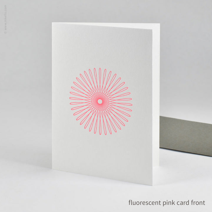 Fluorescent Hypotrochoid Note Card Card Set (
