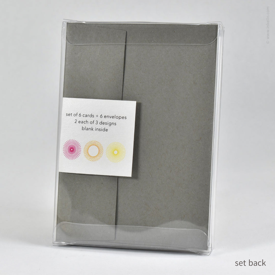 Fluorescent Hypotrochoid Note Card Card Set (