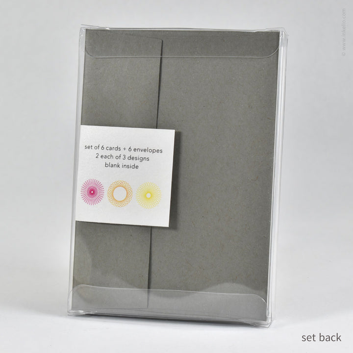 Fluorescent Hypotrochoid Note Card Card Set (