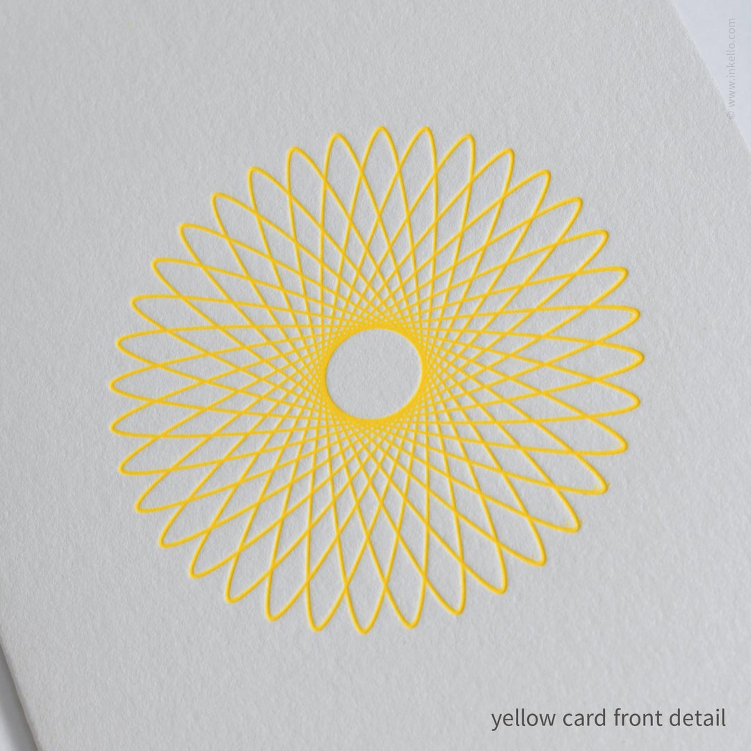 Fluorescent Hypotrochoid Note Card Card Set (