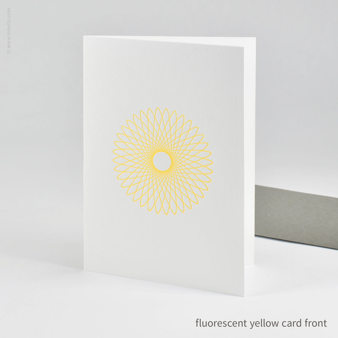 Fluorescent Hypotrochoid Note Card Card Set (