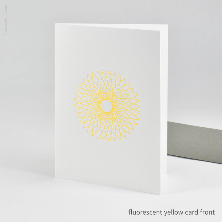 Fluorescent Hypotrochoid Note Card Card Set (