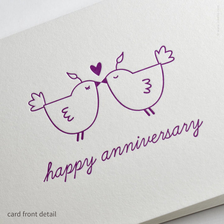 Lovebirds Happy Anniversary Card (