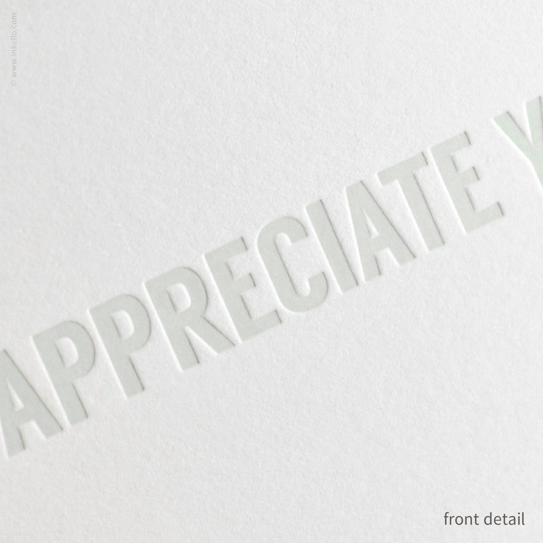 I Appreciate You Card (