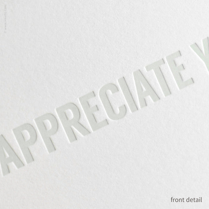 I Appreciate You Card (