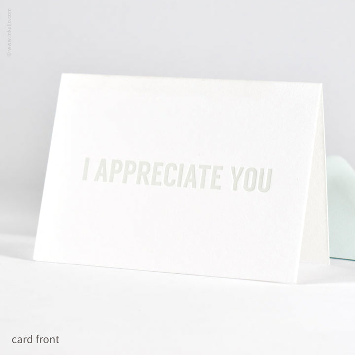 I Appreciate You Card (